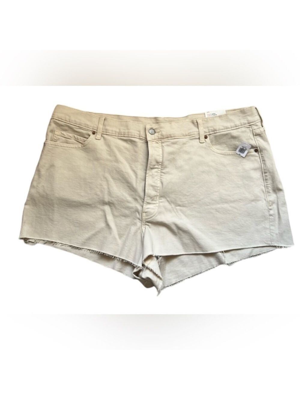 OLD NAVY Cream Sky High A Line Button Up Shorts Size 24